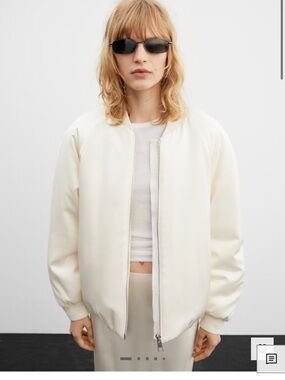 Mango Off-White Women's Bomber Jacket